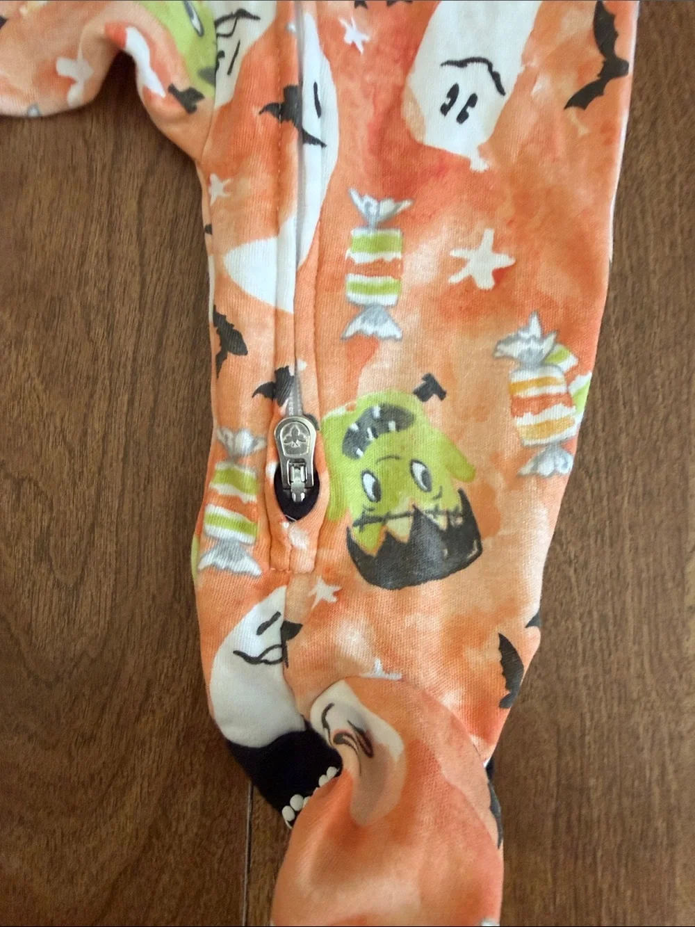 Burt’s Bees - Halloween Ghost & Candy Orange Baby One-Piece Footie Sleeper